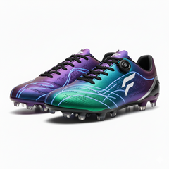 Premium Football Boots - Iridescent Purple/Green Performance Cleats with BOA Lacing System