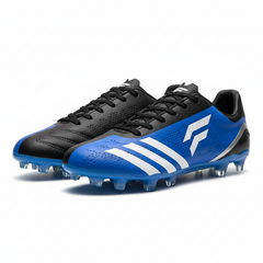 Professional Football Boots - Black & Blue Performance Cleats with FG Studs